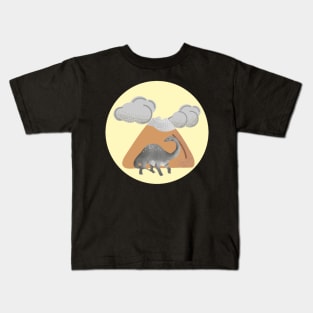 Dinosaur and volcano Kids T-Shirt